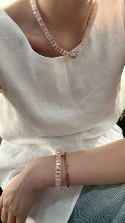 Jelly Pink Crystal Dazzling Baroque Bracelet