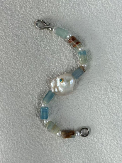 Blue Eye Turquoise Crystal Baroque Bracelet