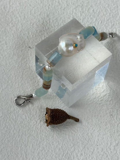 Blue Eye Turquoise Crystal Baroque Bracelet