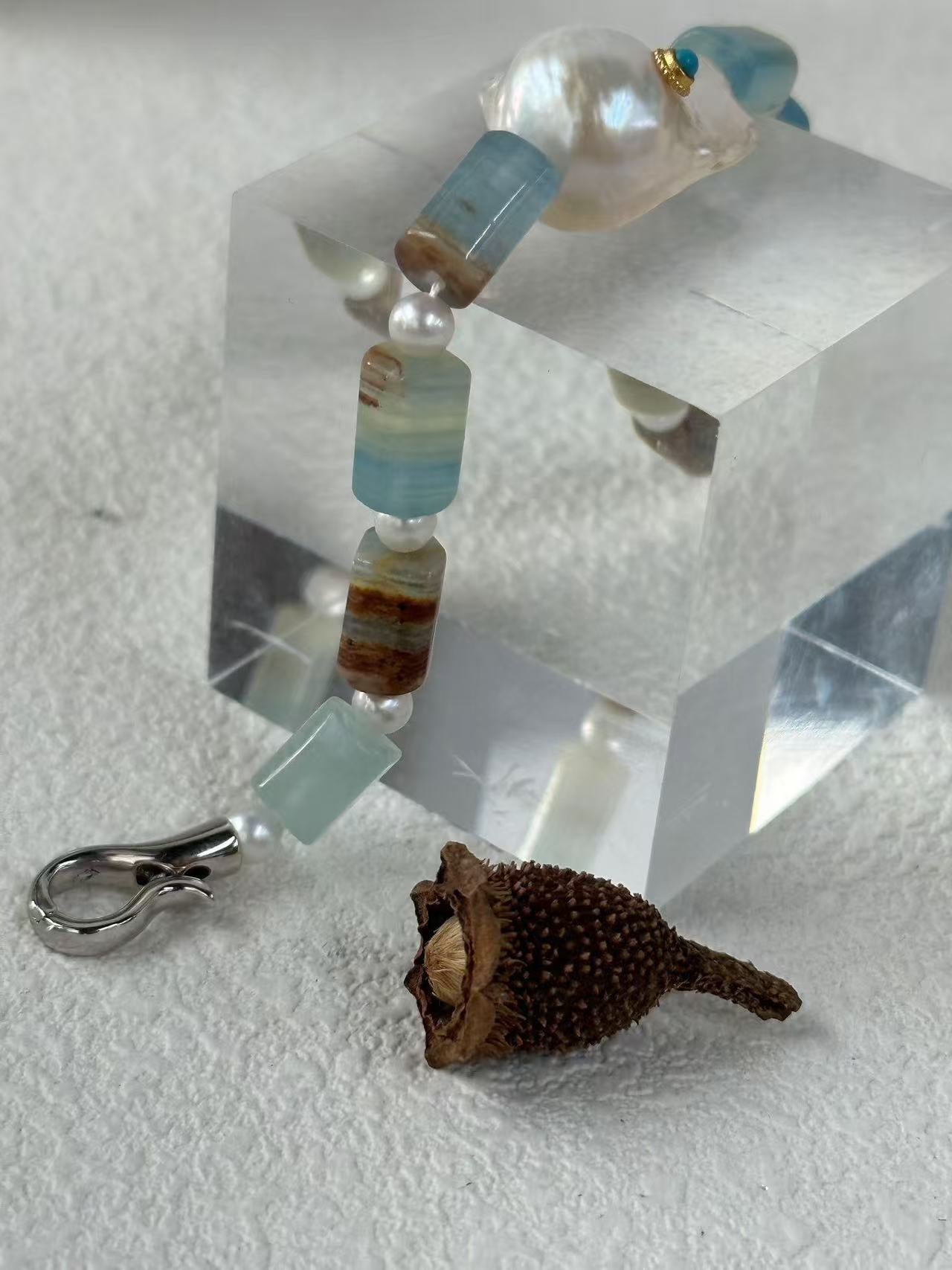 Blue Eye Turquoise Crystal Baroque Bracelet