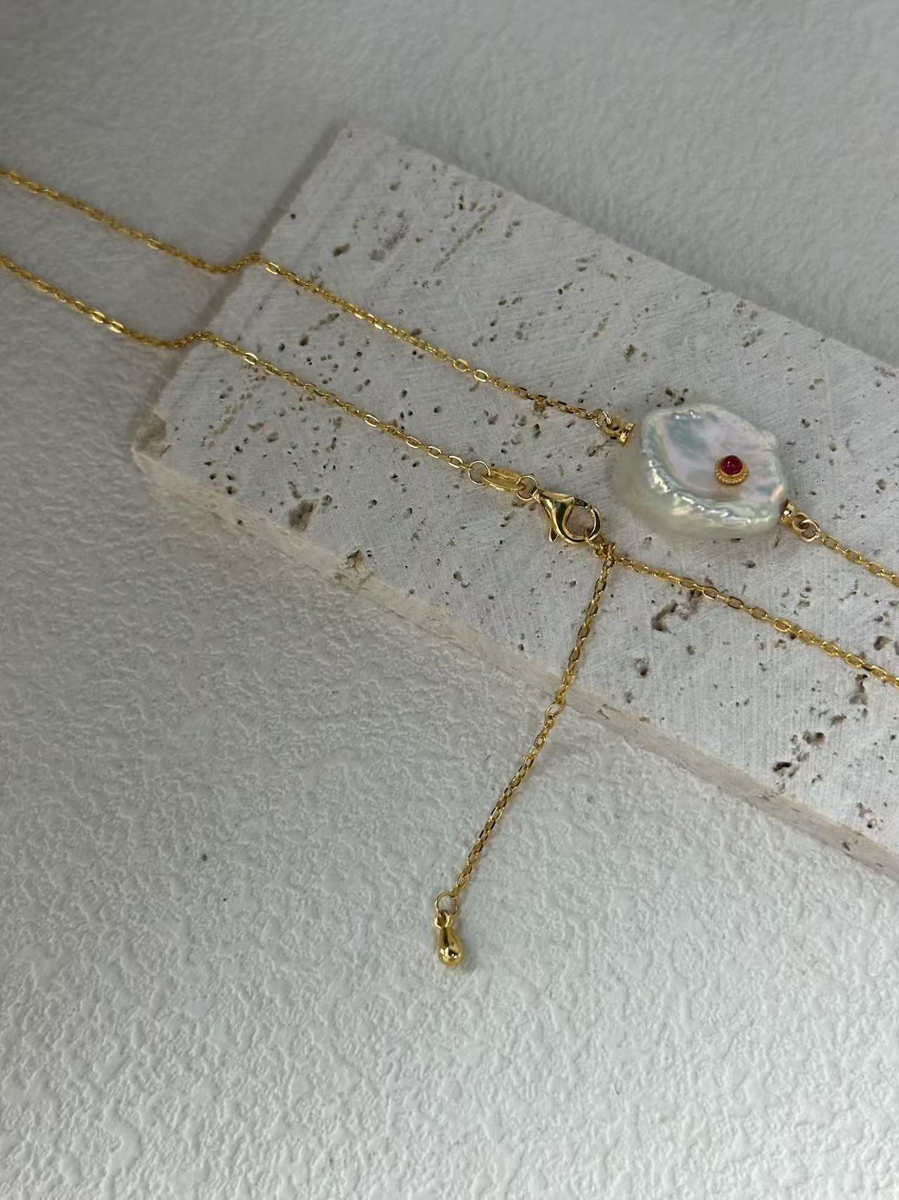 Ruby Cloud Baroque Necklace