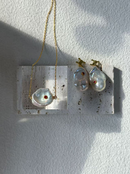 Ruby Cloud Baroque Necklace