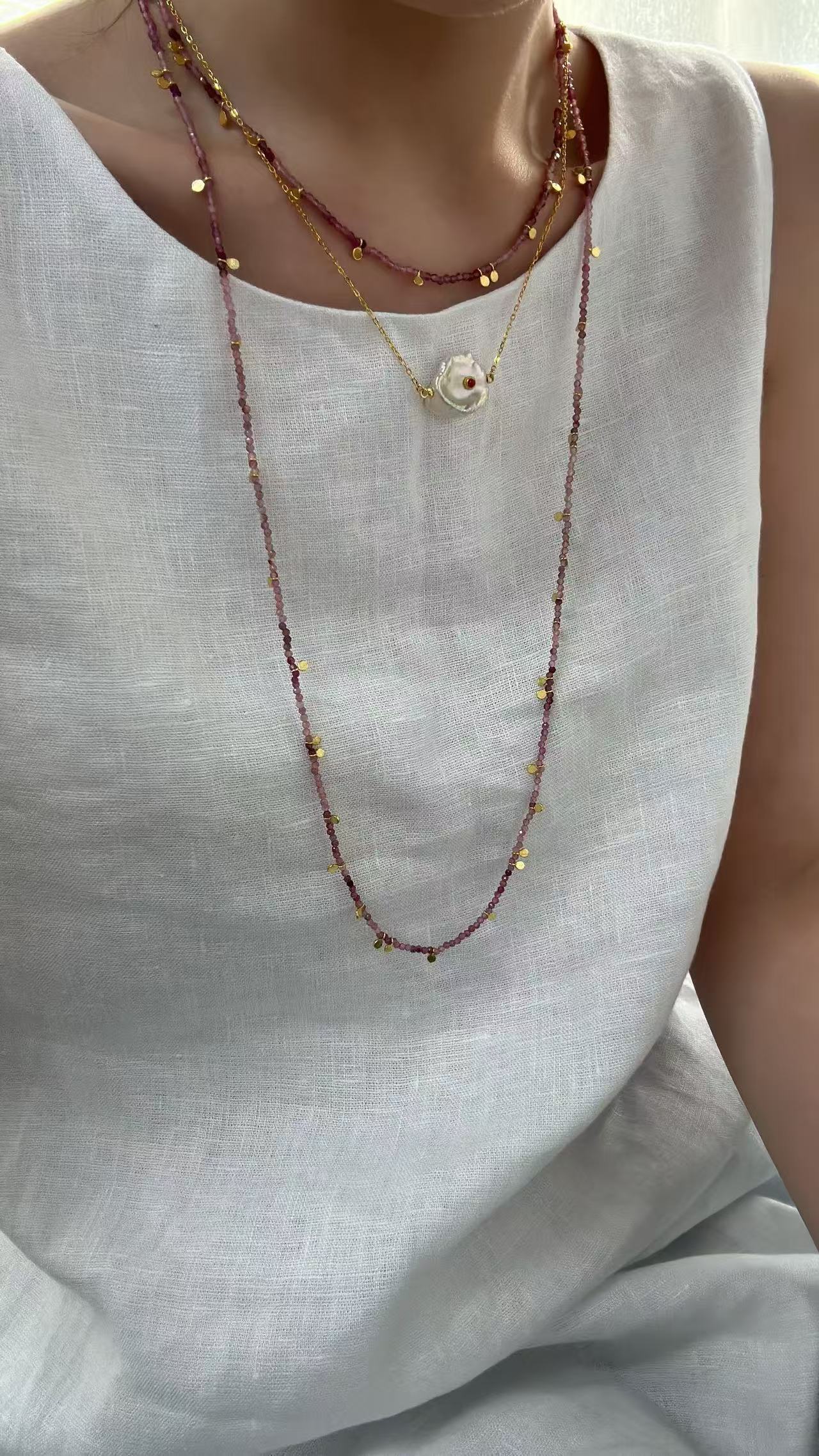 Ruby Cloud Baroque Necklace