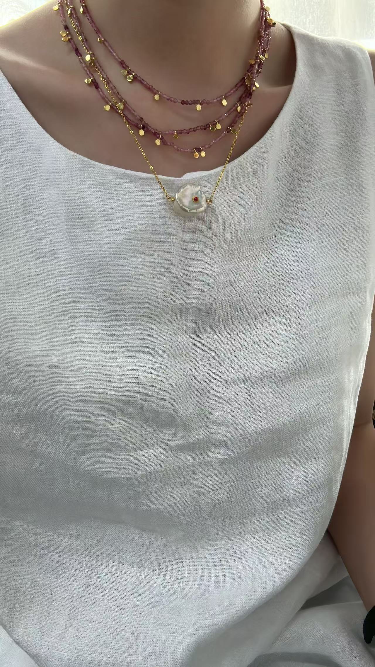 Ruby Cloud Baroque Necklace