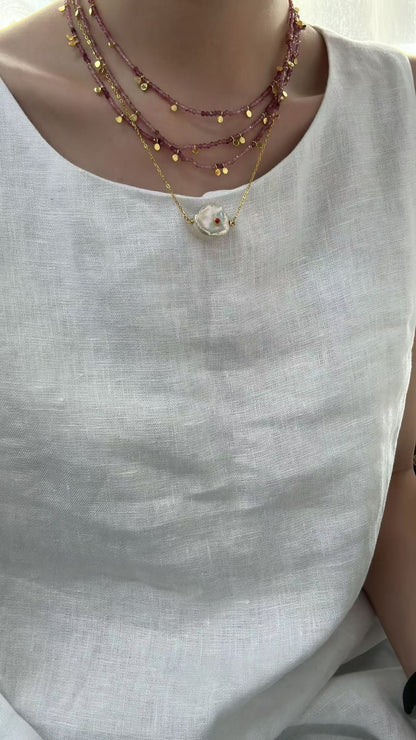 Ruby Cloud Baroque Necklace