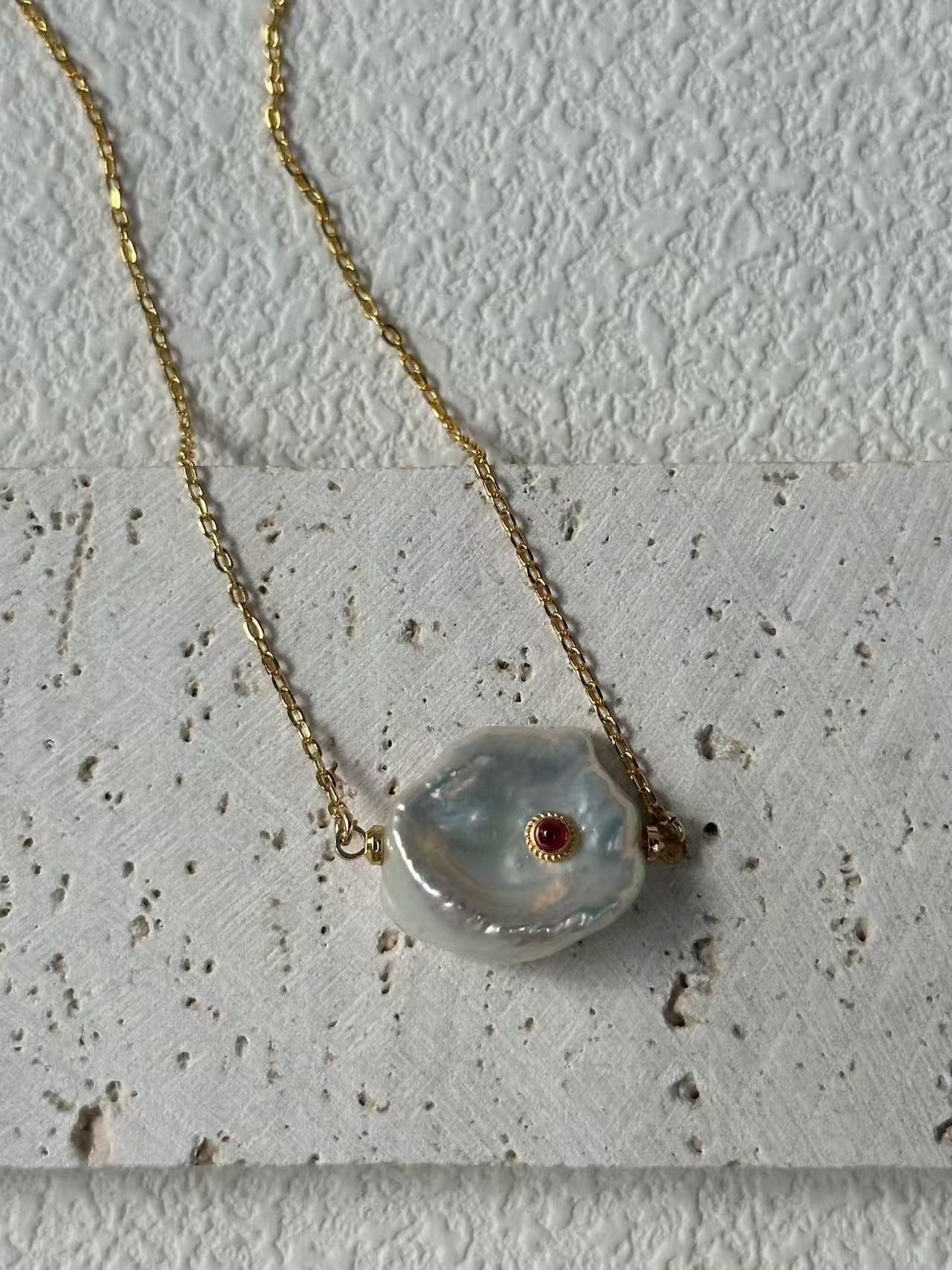 Ruby Cloud Baroque Necklace