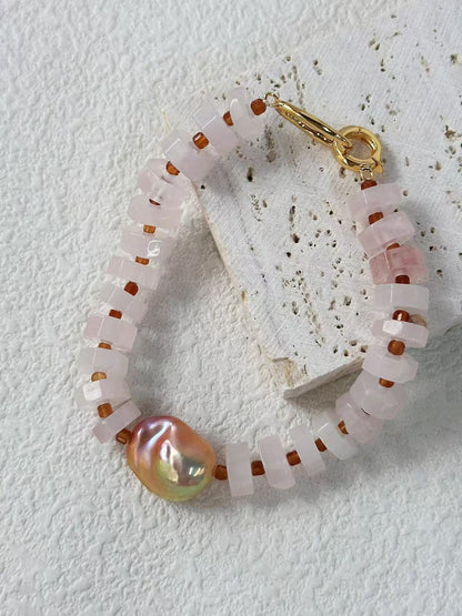Jelly Pink Crystal Dazzling Baroque Bracelet