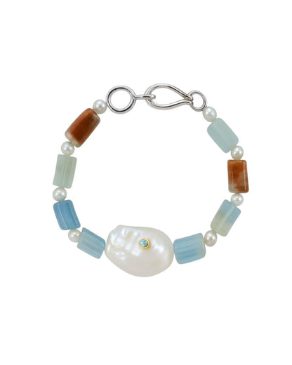 Blue Eye Turquoise Crystal Baroque Bracelet