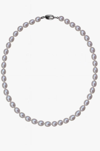 Teardrop-shaped pink lustre freshwater pearl necklace
