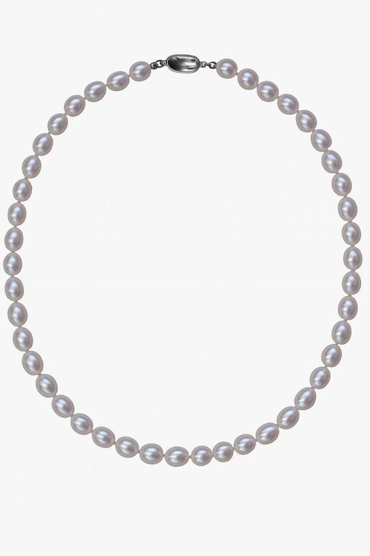 Teardrop-shaped pink lustre freshwater pearl necklace