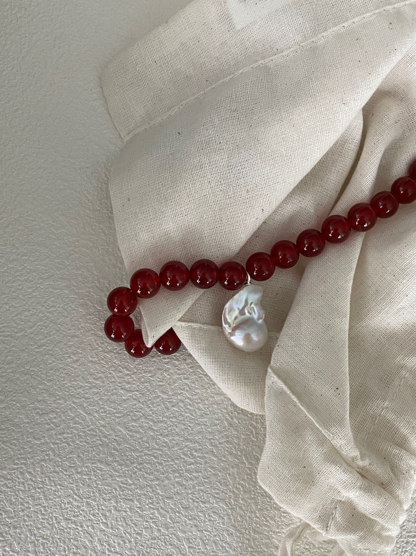 Red Agate Baroque Necklace