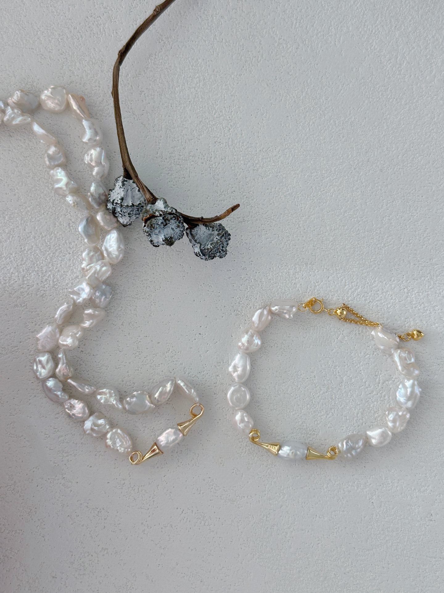 Bluebeard Pearl Bracelet&Necklace Set