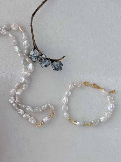 Bluebeard Pearl Bracelet&Necklace Set
