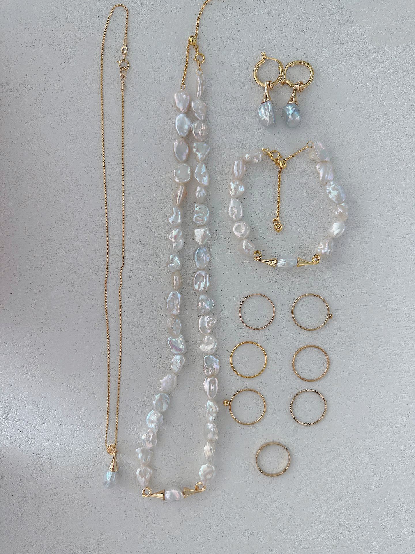 Bluebeard Pearl Bracelet&Necklace Set