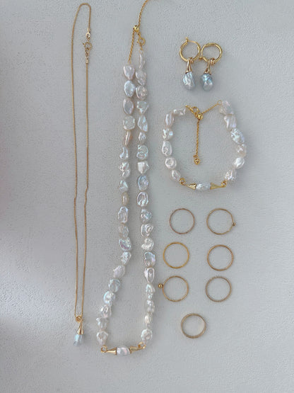 Bluebeard Pearl Bracelet&Necklace Set