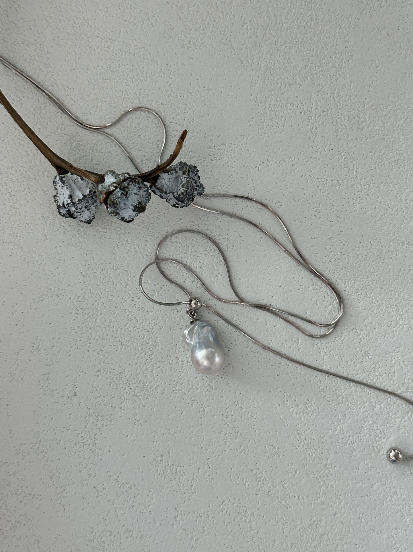 Baroque Silver Wire Pendant
