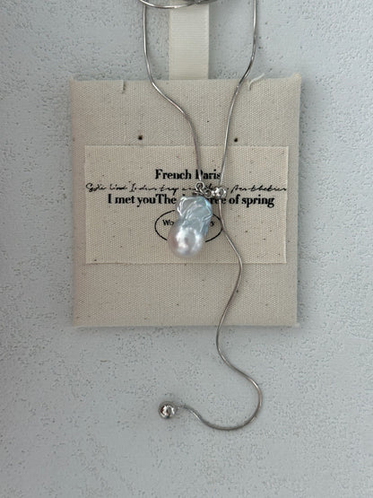 Baroque Silver Wire Pendant