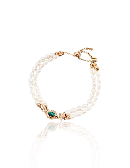 Palace Malachite Pearl Bracelet