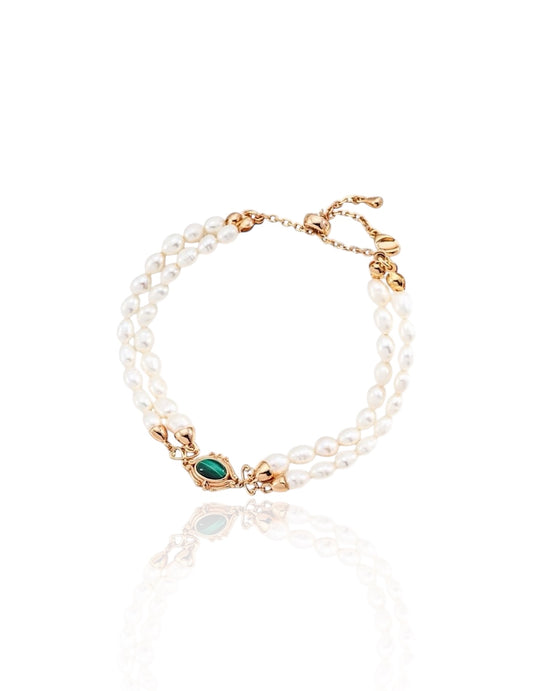 Palace Malachite Pearl Bracelet