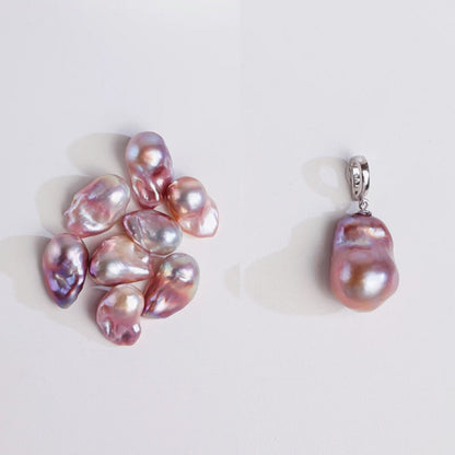 ‘Party Surprise’ White/Purple Baroque Diamond Pendant