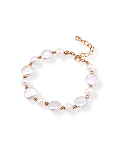Lustre Flat Style Pearls Bracelet