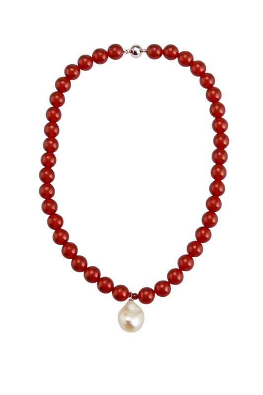 Red Agate Baroque Necklace