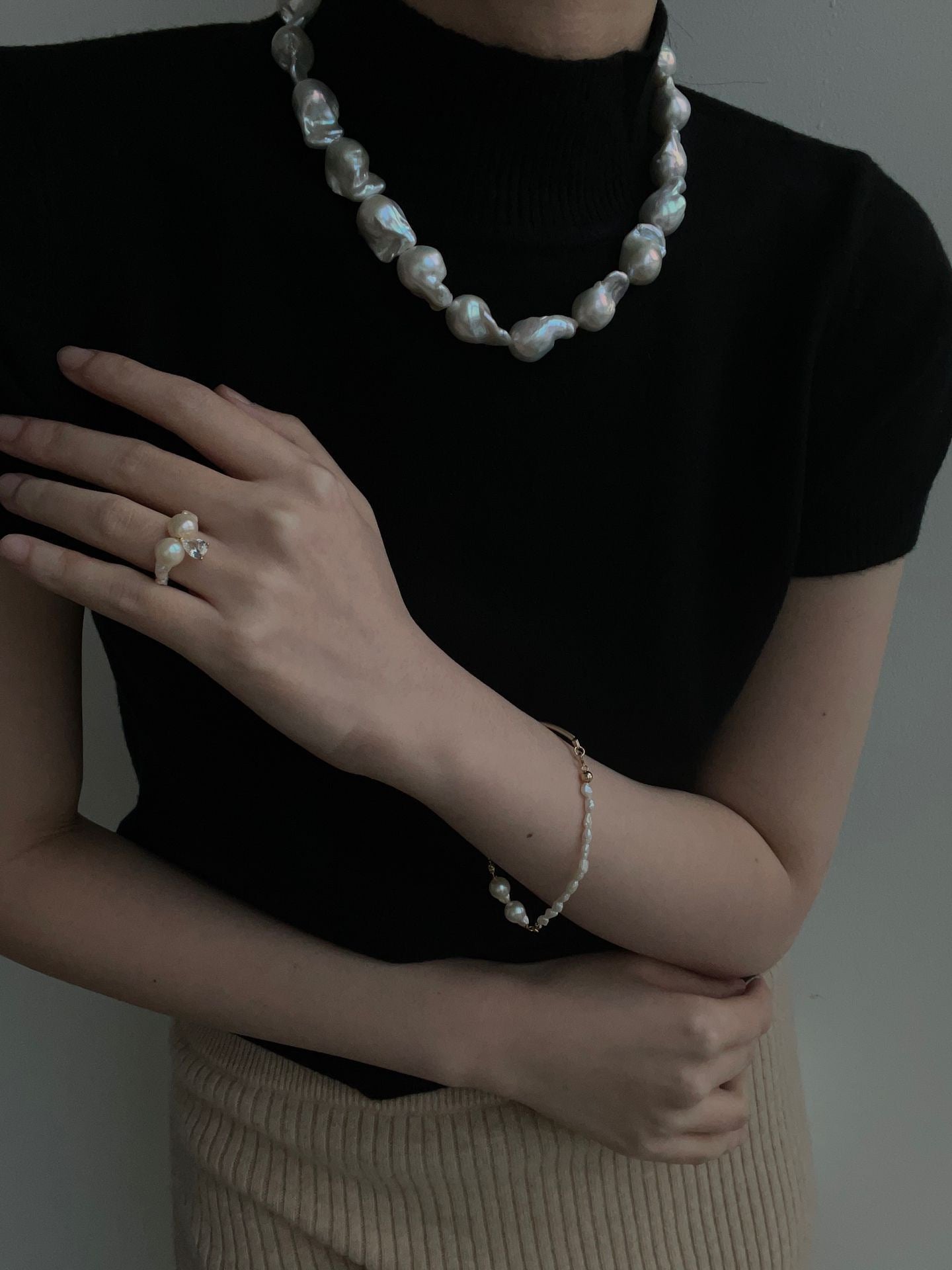 Bone Baroque Necklace