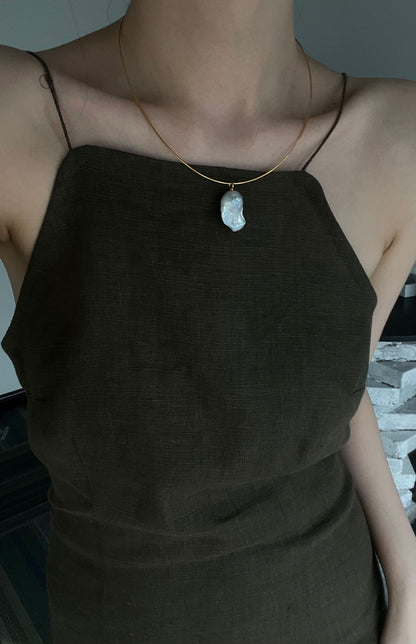 White Blood little bird Baroque Necklace