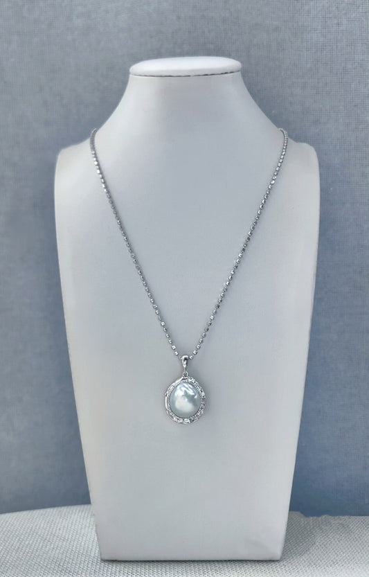 "Dreamy Blue" Seawater Australian-White Baroque Bezel-Set Pendant Collection