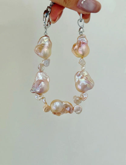 ‘Rose Garden’ Pink Baroque Bracelet