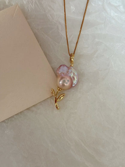 ‘Rose Garden’ Golden Dual-Use Baroque Necklace