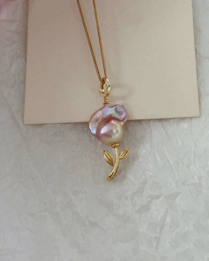 ‘Rose Garden’ Golden Dual-Use Baroque Necklace