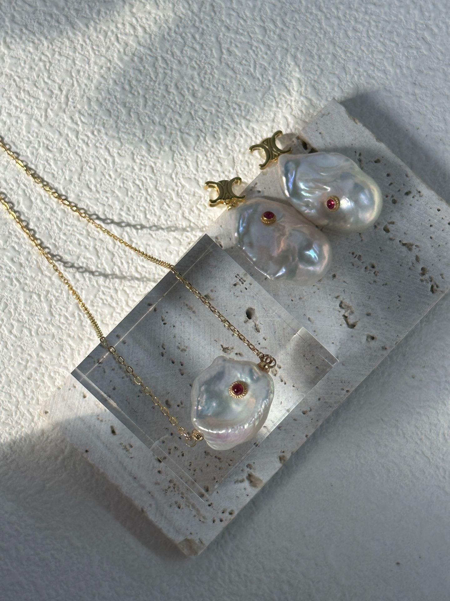 Ruby Eye Baroque Earrings
