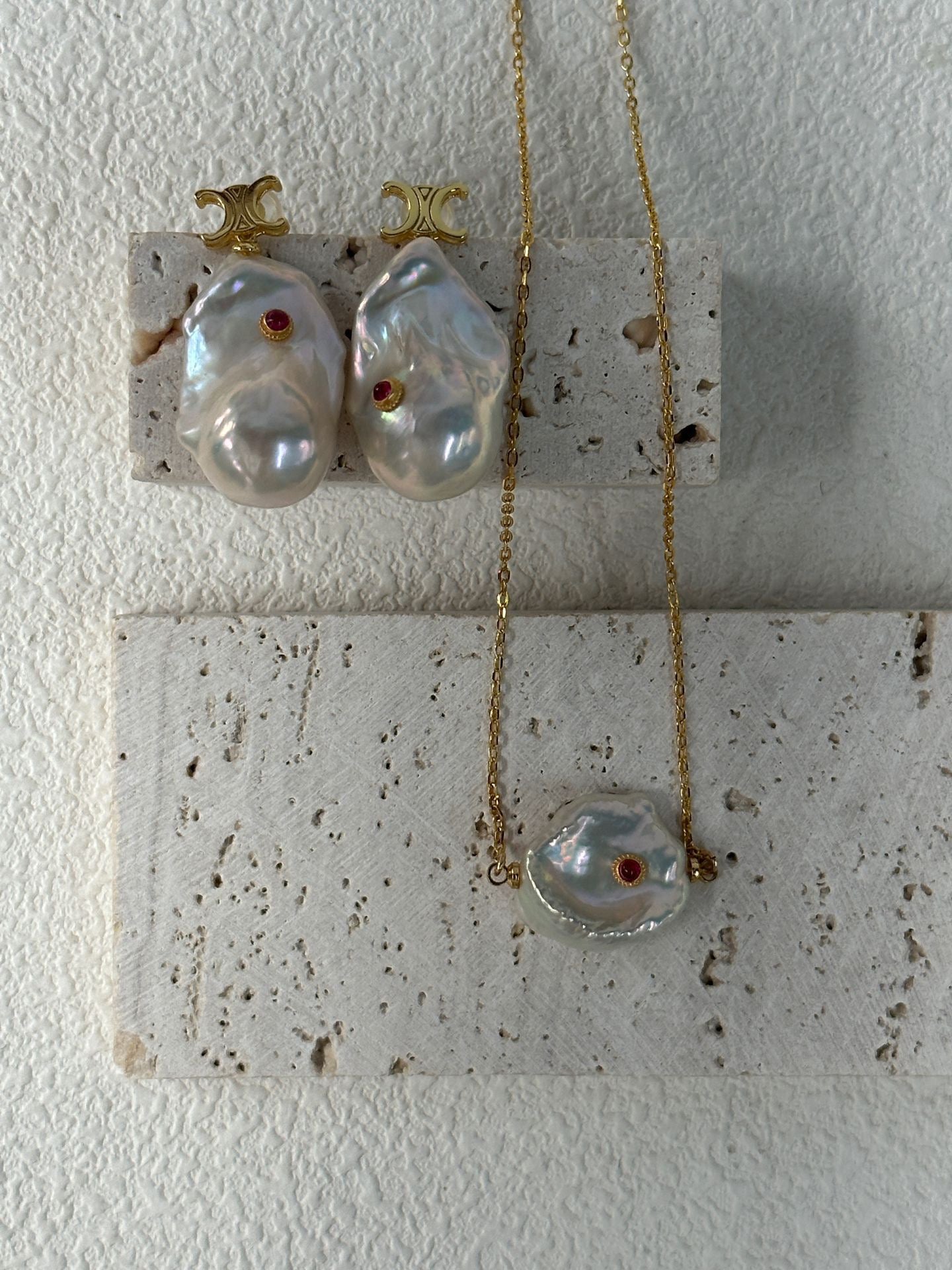 Ruby Eye Baroque Earrings