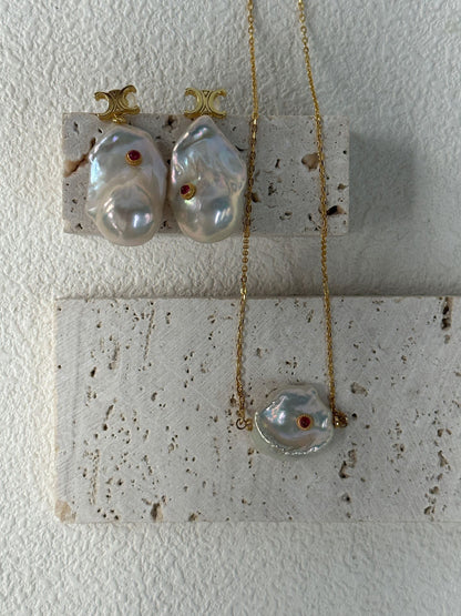 Ruby Eye Baroque Earrings