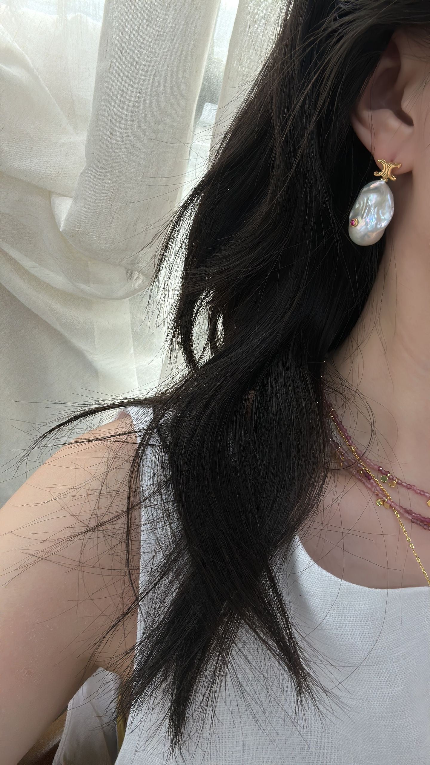 Ruby Eye Baroque Earrings