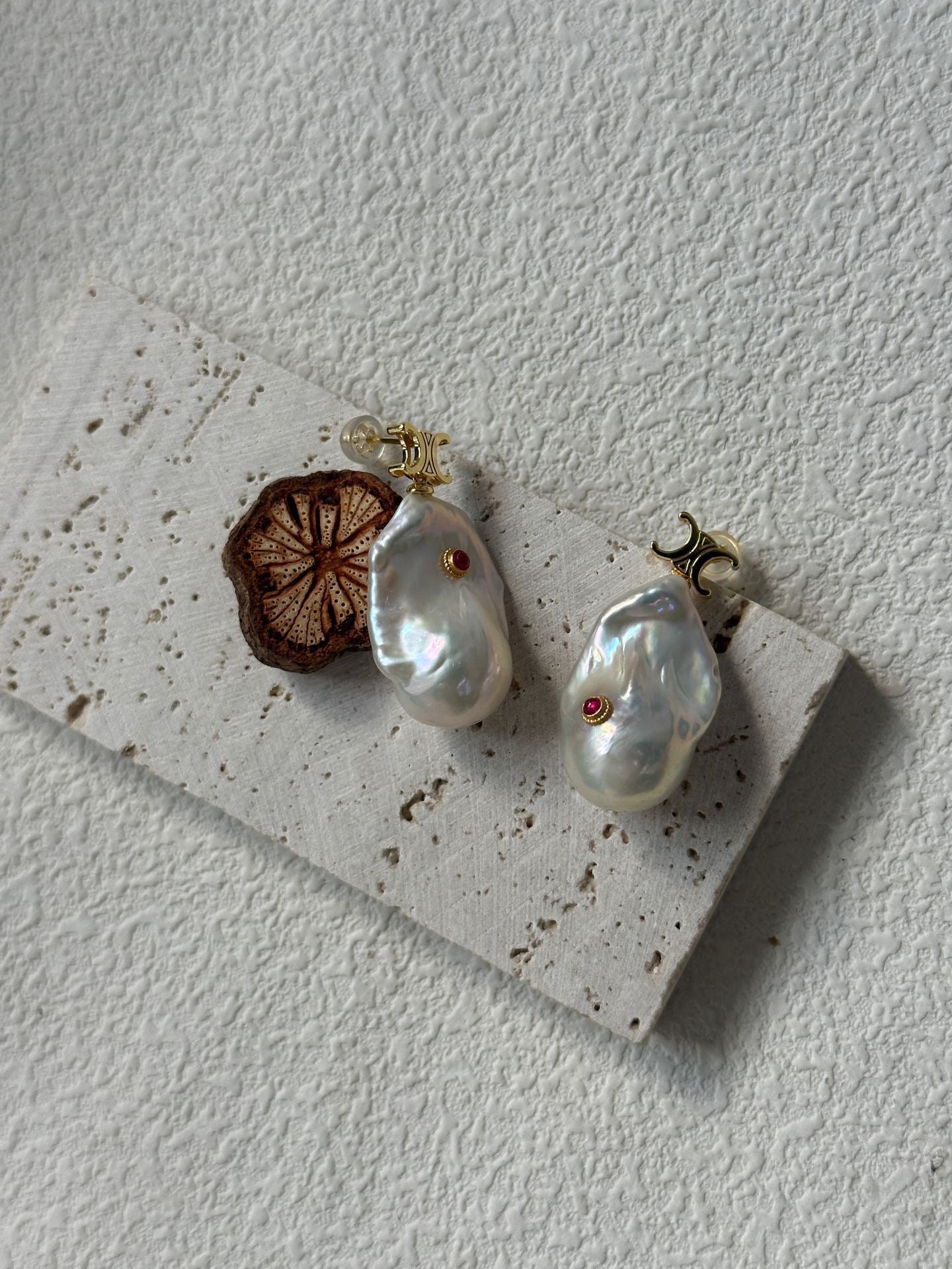 Ruby Eye Baroque Earrings