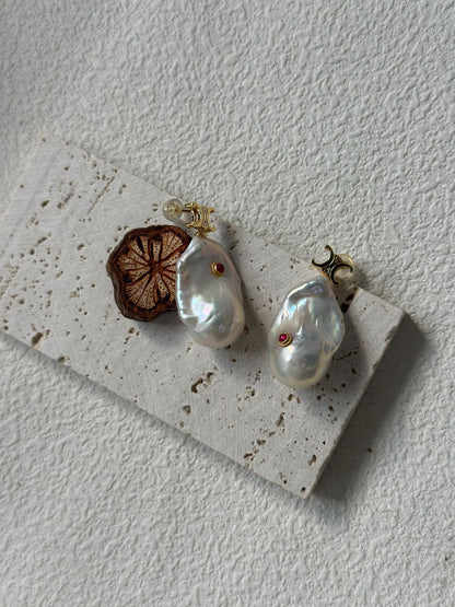 Ruby Eye Baroque Earrings