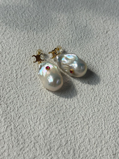 Ruby Eye Baroque Earrings