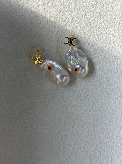 Ruby Eye Baroque Earrings