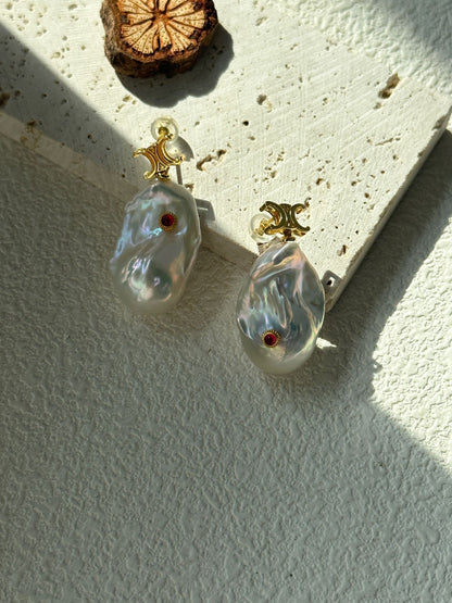 Ruby Eye Baroque Earrings