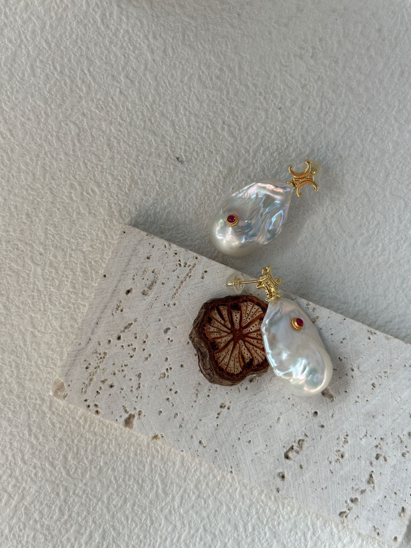 Ruby Eye Baroque Earrings