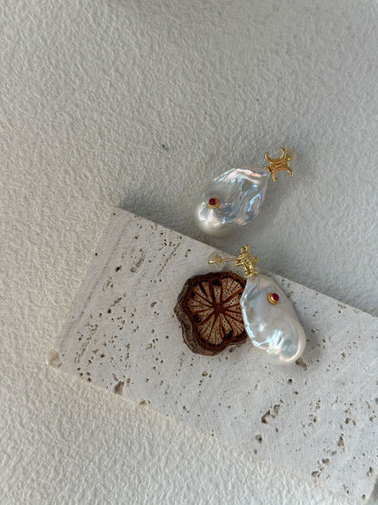 Ruby Eye Baroque Earrings