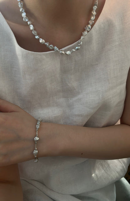Blue Blood Keshi Pearl Necklace – Baroque Jewelry | Moon Fragment