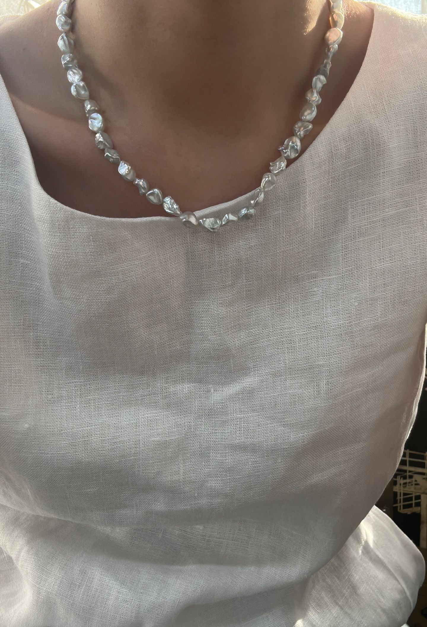 Blue Blood Keshi Pearl Necklace – Baroque Jewelry | Moon Fragment