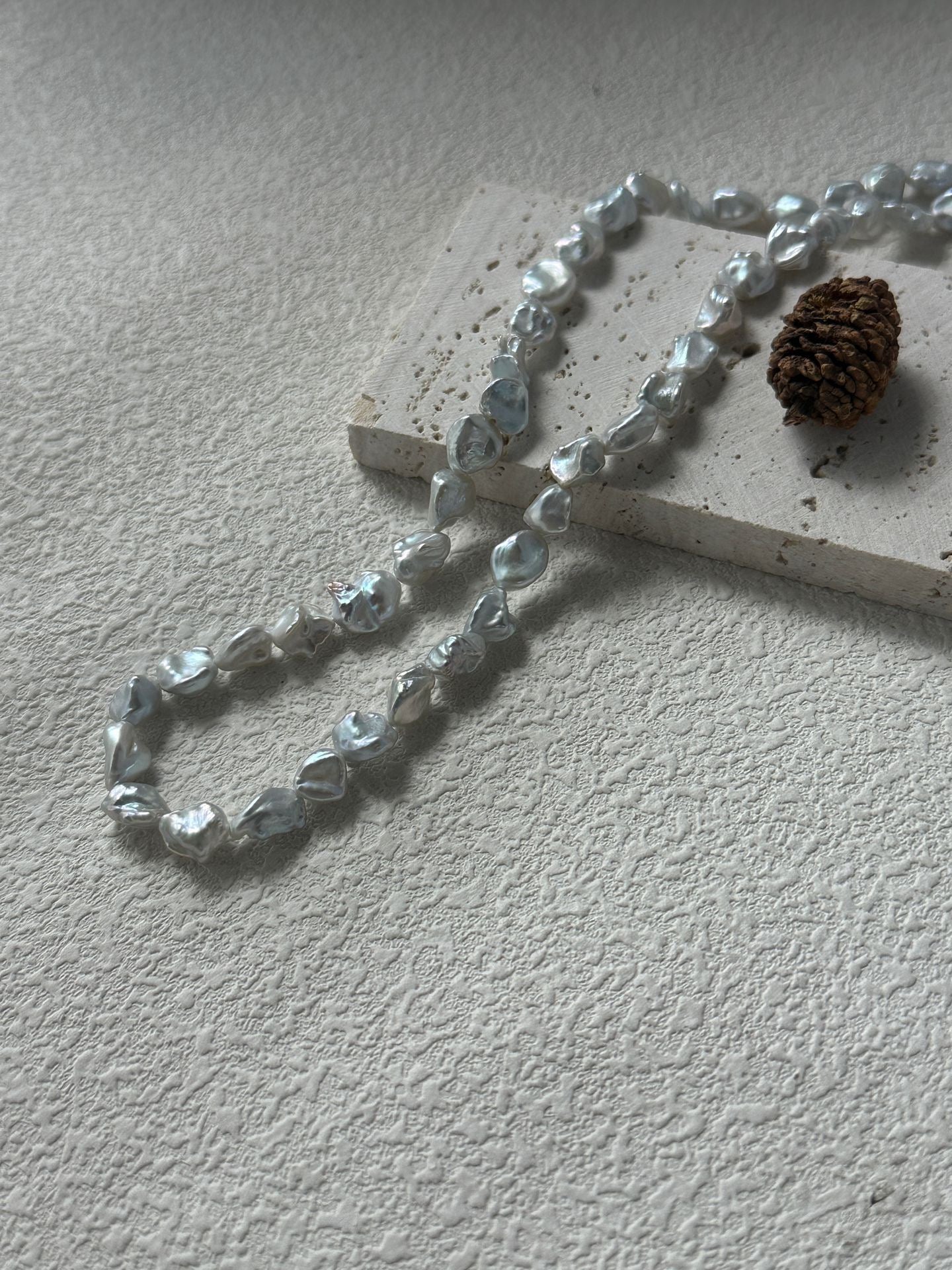 Blue Blood Keshi Pearl Necklace – Baroque Jewelry | Moon Fragment