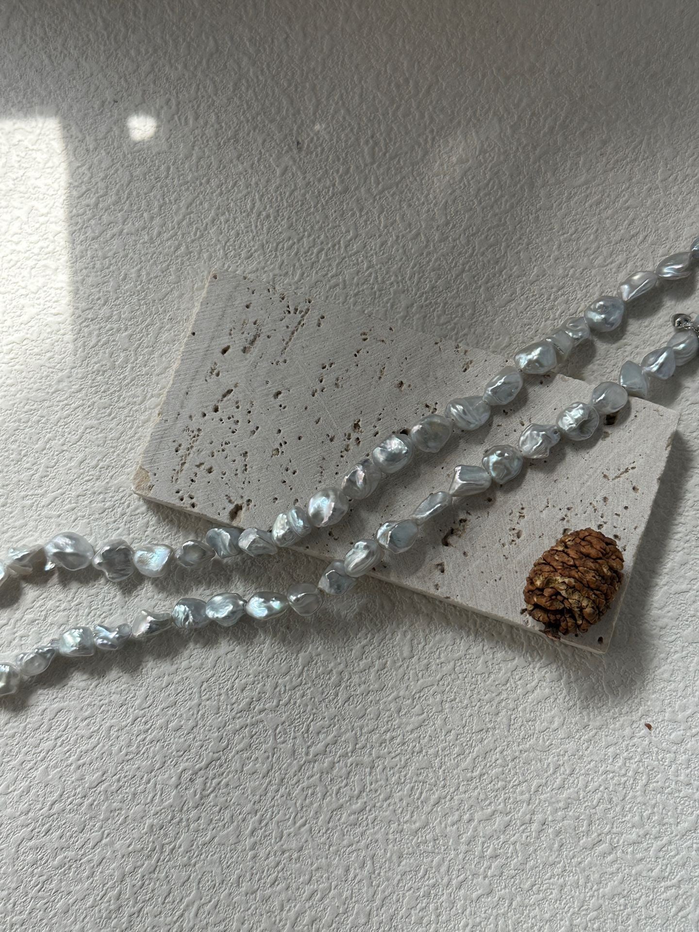 Blue Blood Keshi Pearl Necklace – Baroque Jewelry | Moon Fragment