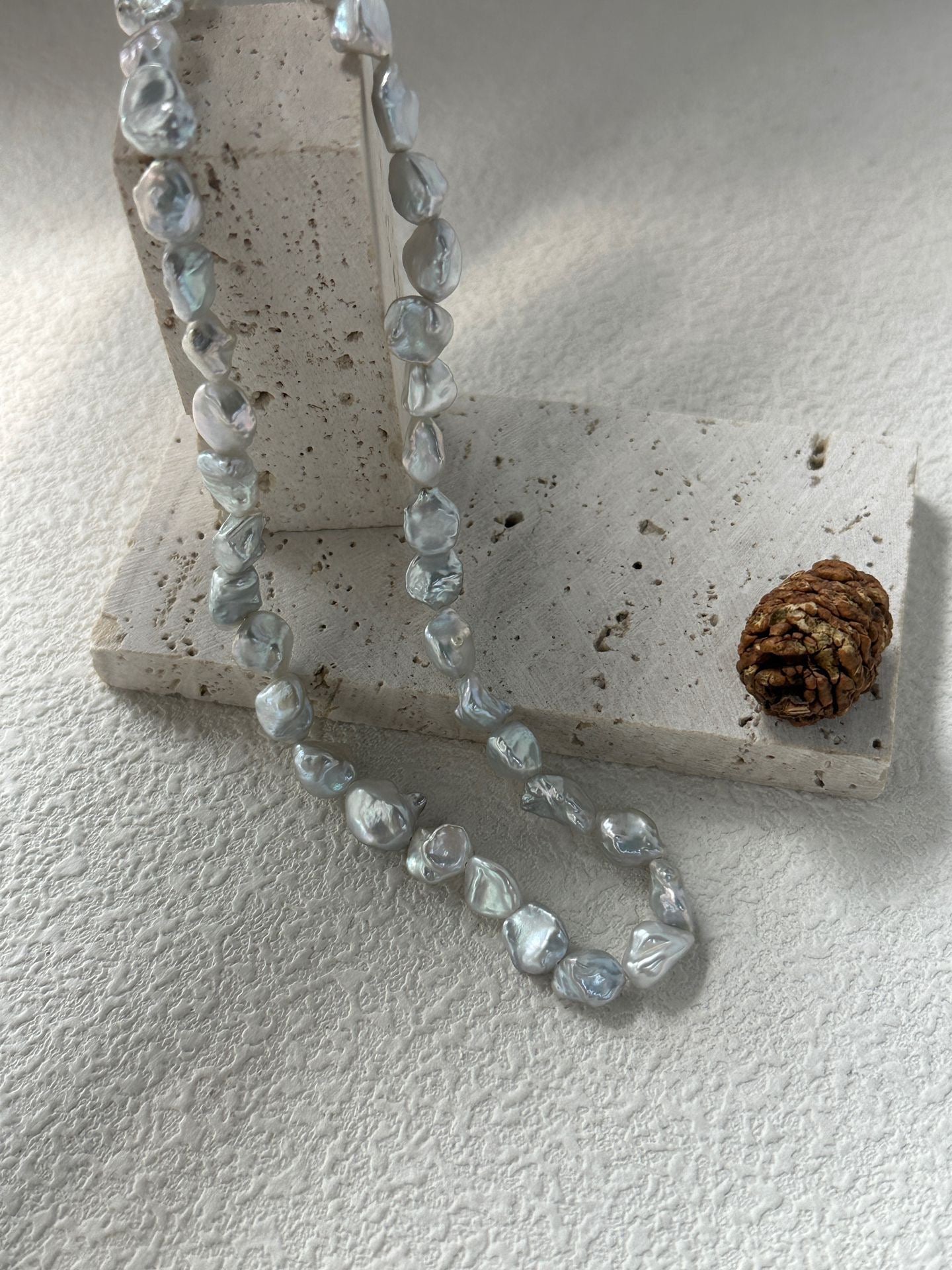 Blue Blood Keshi Pearl Necklace – Baroque Jewelry | Moon Fragment