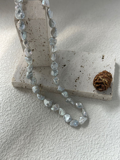 Blue Blood Keshi Pearl Necklace – Baroque Jewelry | Moon Fragment