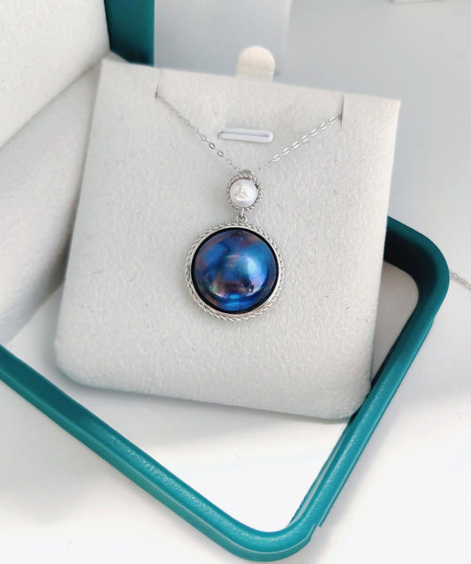 Clearance Special｜Starry Sky Blue Mabe Pearl Pendant